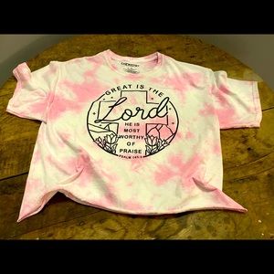 Crop Pink Tye Dye Tshirt by Chemistry SZ Lg